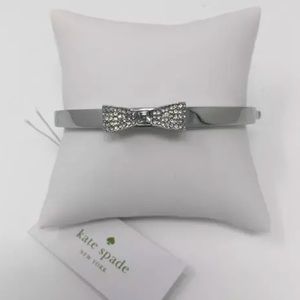 KATE SPADE READY PAVE BOW SILVER CRYSTAL BRACELET